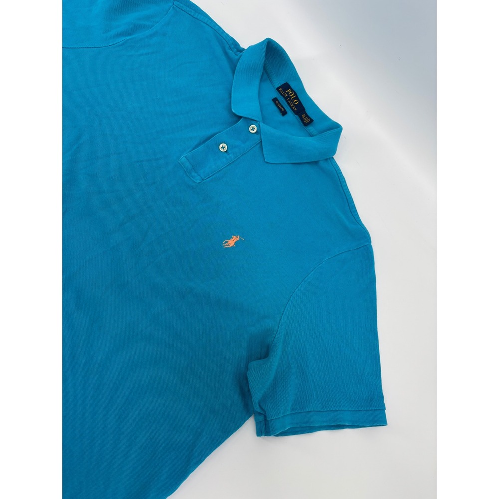 Polo Ralph Lauren Mens XL Classic Fit Turquoise Blue Short Sleeve Mesh Polo